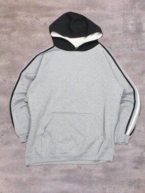 00's R2 Stripped Heather Grey Oversize Baggy Hoodie